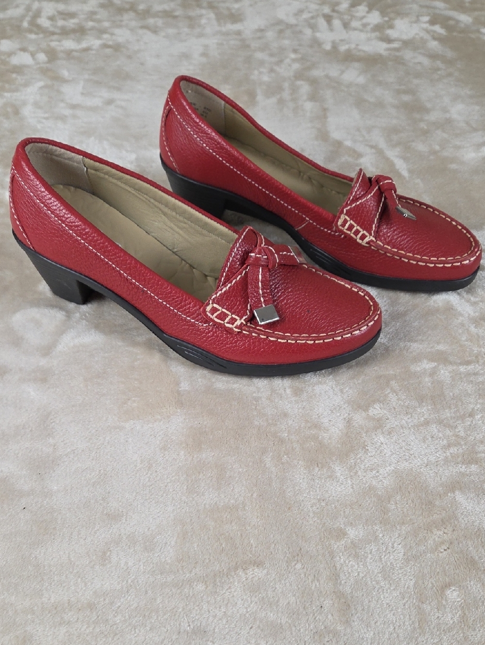 hotter Red Mid-Heel Loafers